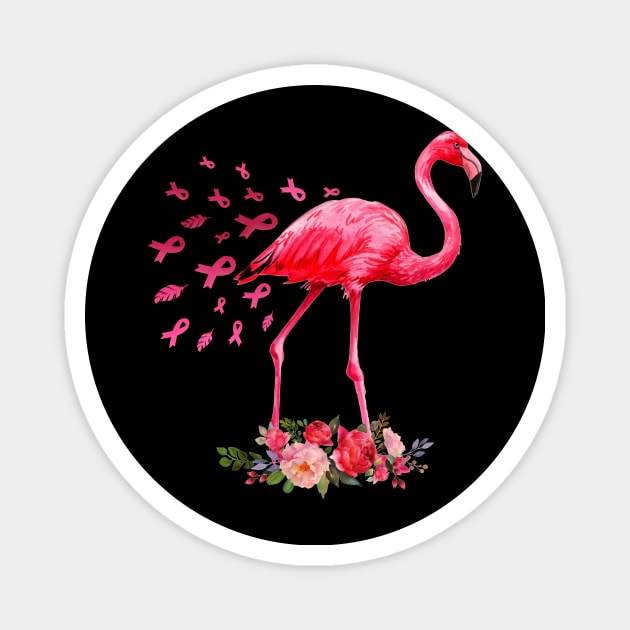 Flamingo Pink Ribbon Breast Cancer Awareness Magnet by cruztdk5